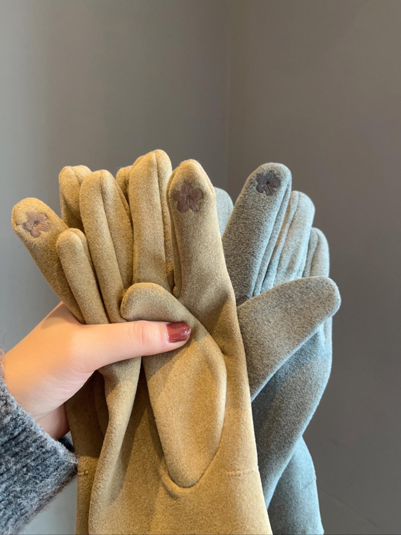 Women's Elegant Bowknot Decorated Textured Gloves, Casual Trendy Warm Modern Gloves for Fall & Winter, Fashionable Gloves for Women & Girls for Daily Use