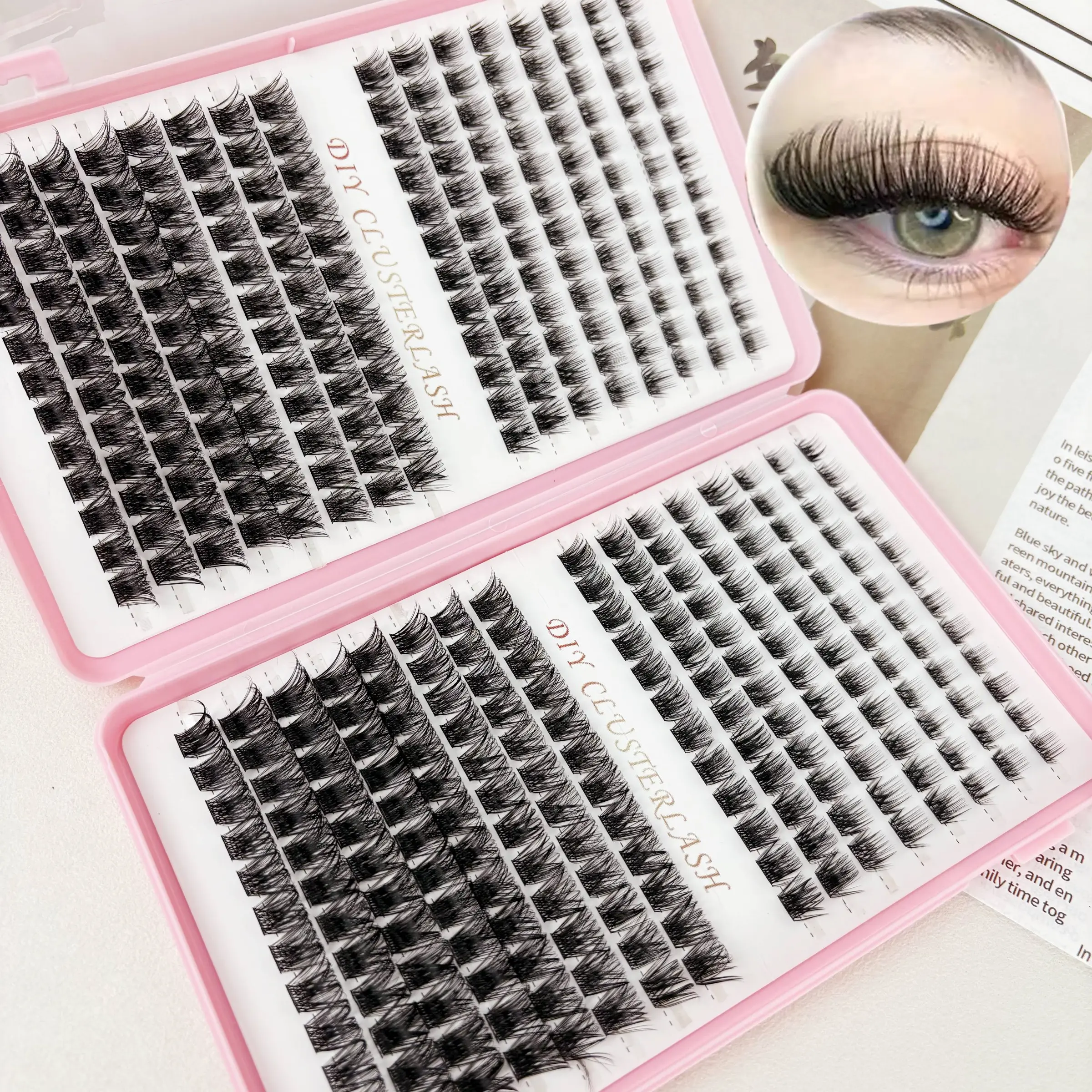 384 Pcs Cluster False Lash Kit, DIY Lash Extension, Easy Application, Reusable Portable Single Cluster Lashes, Perfect for Makeup Enthusiasts, DIY Lash Clusters