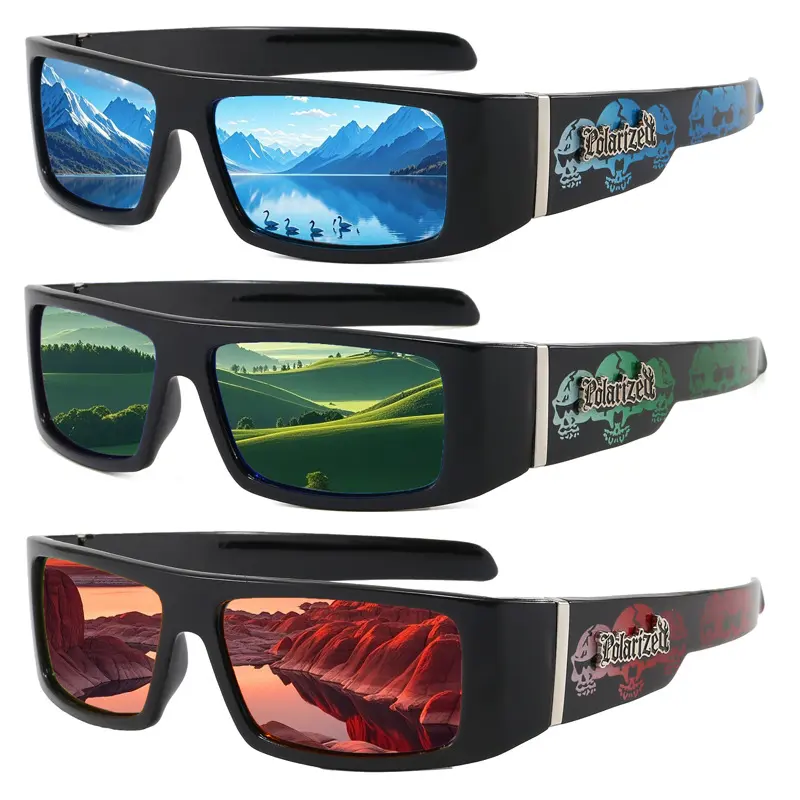 Men's 3-Pack Full Rim Sports Sunglasses, Multi-Color Fashion OOTD Accessories, UV-Blocking Protective Lens Unisex Eyewear for Motorcycle, Cycling, Driving, Fishing