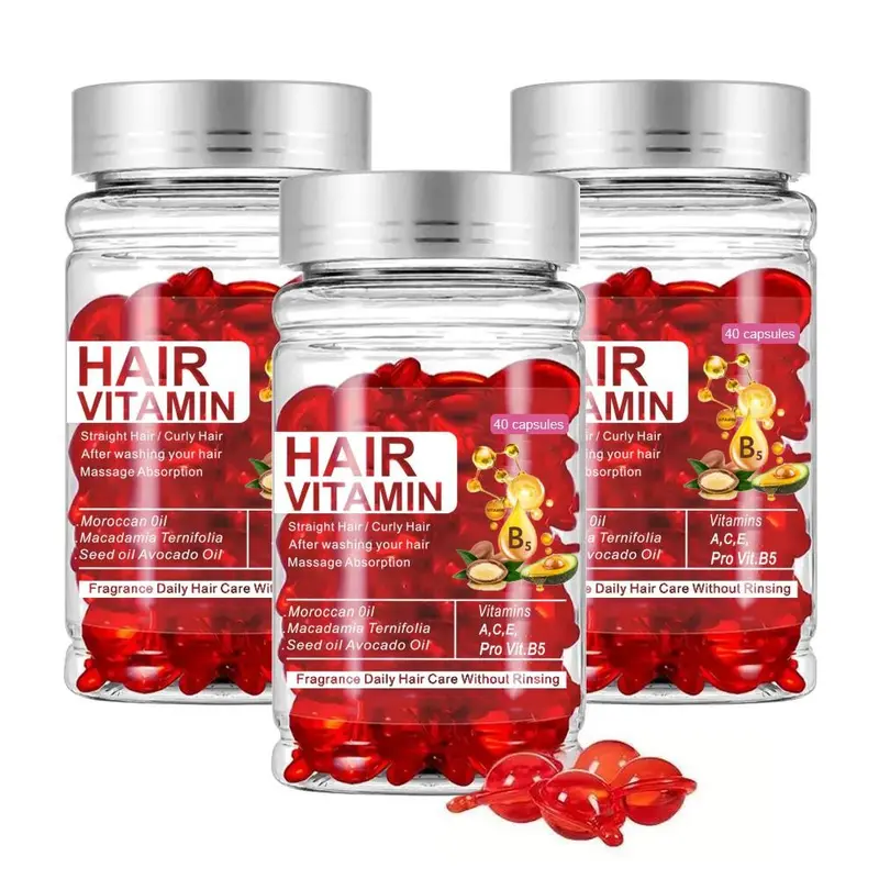 5 Bottles Hair Oil Capsules with Moroccan Argan Oil, Moisturizing Hair Oil, Haircare Moisture, 200 Count Leave-In Care Treatment, Perfect Gift for Women, Hair Care Solution, Haircare, Haircare Product