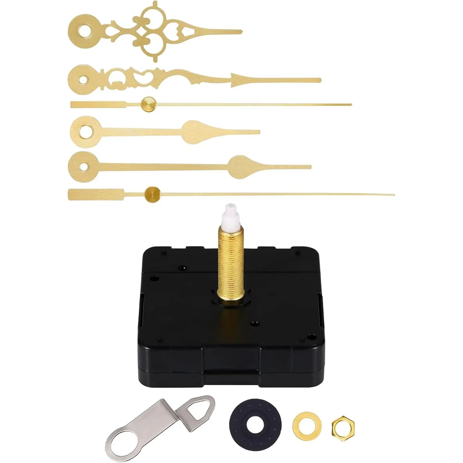 Upgrade Your DIY Clock Project with Long Shaft Silent Clock Mechanisms Perfect for Thick Panels Create Stylish Timepiece at Home (32mm Shaft, Gold Hands)