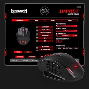 Redragon M908 RGB LED Wired Gaming Mouse, 18 Programmable Mouse Buttons