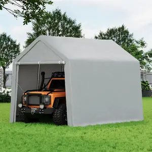 Garvee 10×15 ft Outdoor Storage Sheds, Portable Storage Shelter Carport with Roll up Zipper Doors, Waterproof Outside Utility Shed Garage Tent for Motorcycle, Bicycles and Camping Tools