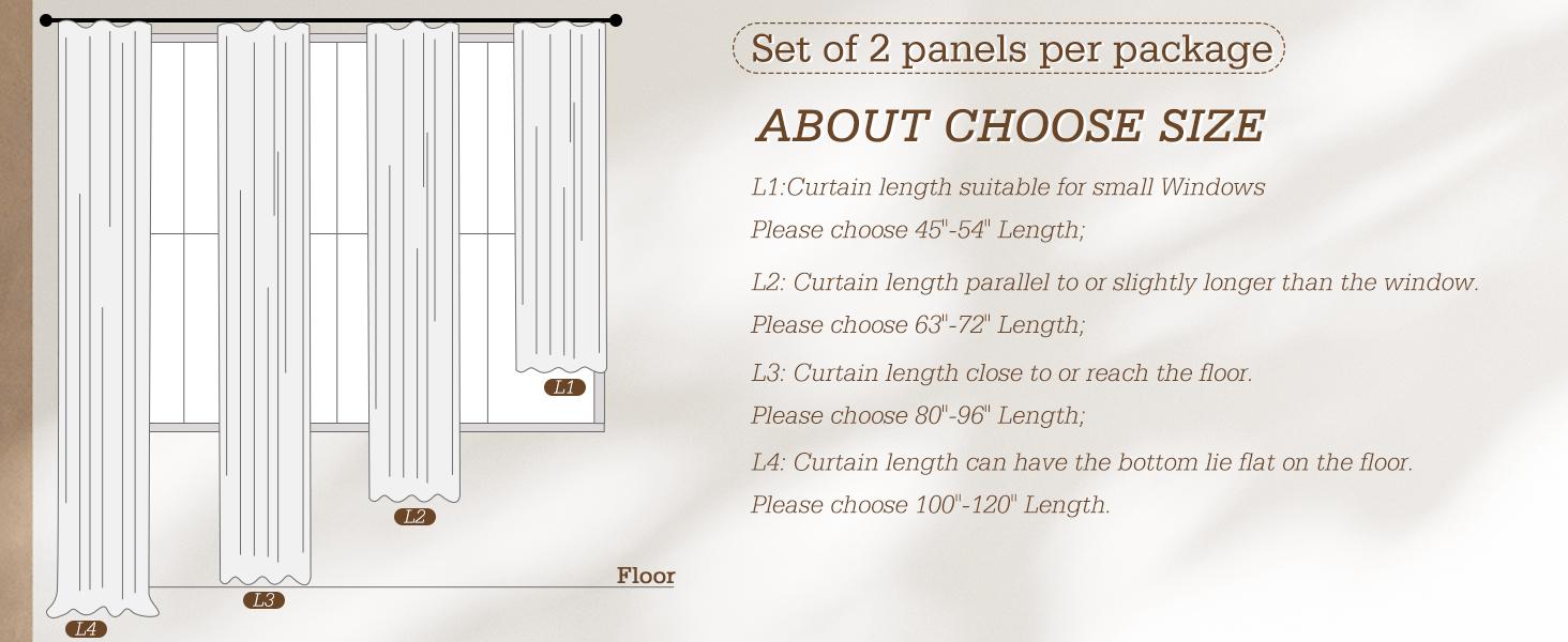 Linen Curtains 96 Inches Long for Living Room 2 Panels Back Tab Modern Farmhouse Light Filtering Soft Linen Draperies Privacy Boho Long Curtains for Bedroom Dining Ivory Cream W52 x L96