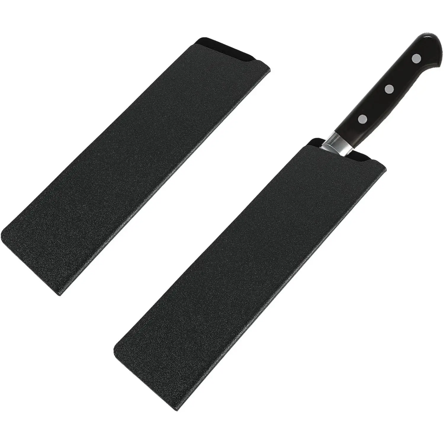 2 Pcs 8" x 2.2" Universal Waterproof Knife Edge Guard Plastic Knife Sheath Cover for Kitchen Chef Knives Black