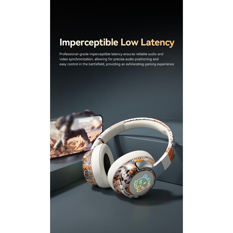 Wireless Gaming Headsets, 5.3 Generation, Wireless 360° Stereo, Light Folding Design, Noise-cancelling Microphone, Type-C Charging & USB-C Interface, Clear Call Music, Sports Music Compatible, Wireless Gaming Headset