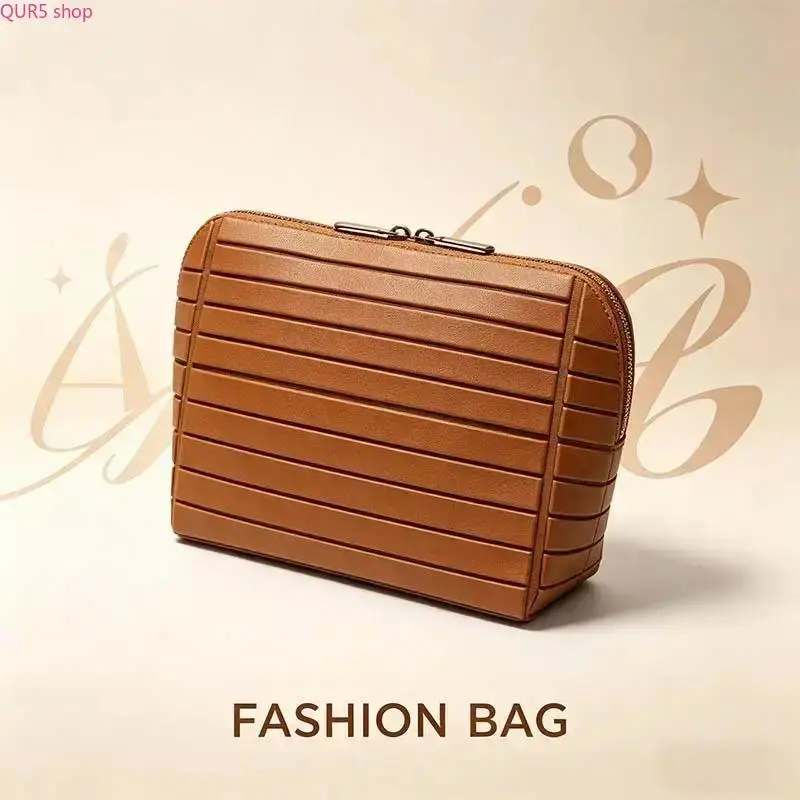 Foldable Waterproof Large Capacity Makeup Bag, Vertical Cosmetic Organizer With Multiple Divided Compartments & Separate Brush Holder, Sturdy Thick Zipper Design For Travel Daily Home Storage