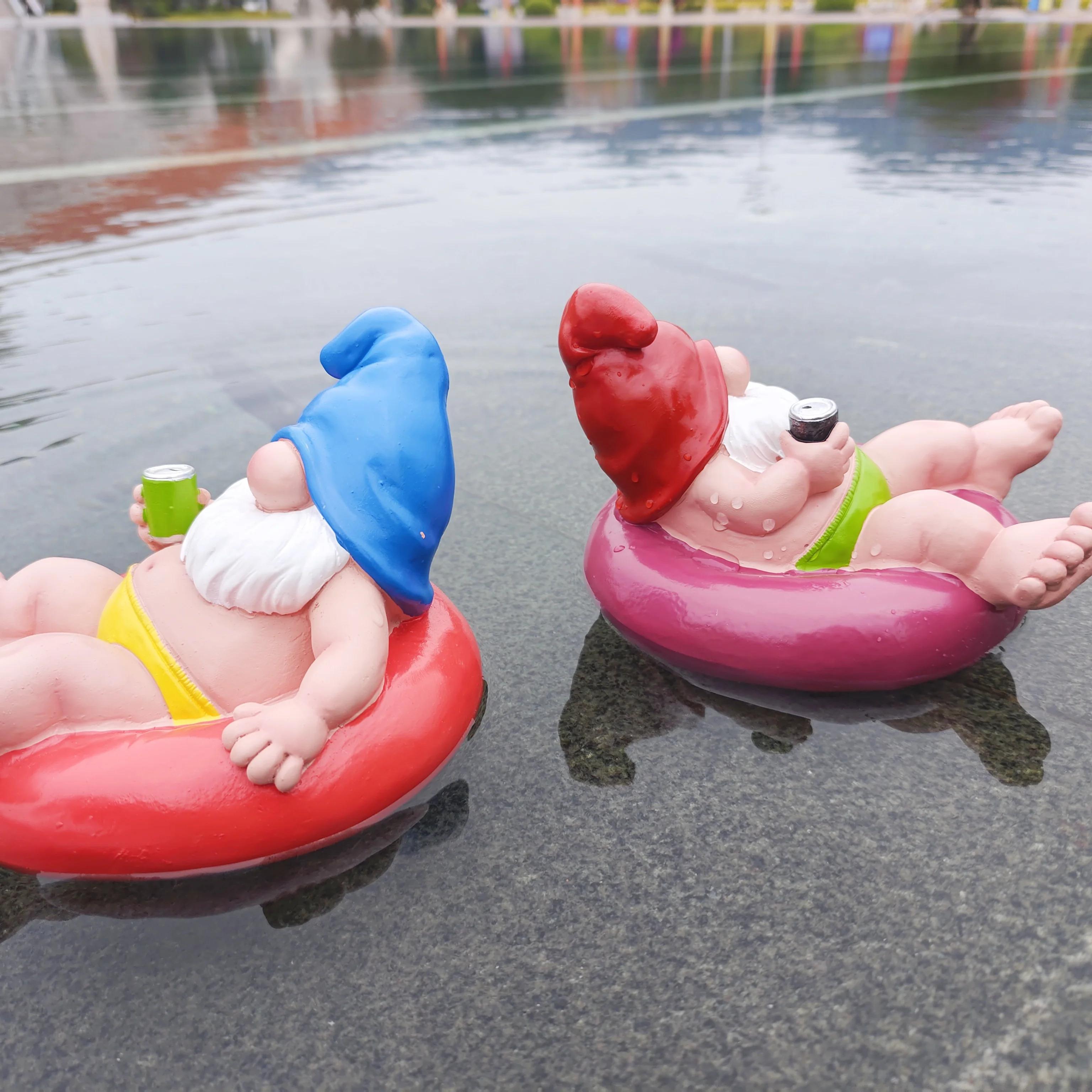 Christmas ornament floating dwarfs decoration garden gnomes swimming pool terrace accessories pond decoration outdoor decoration