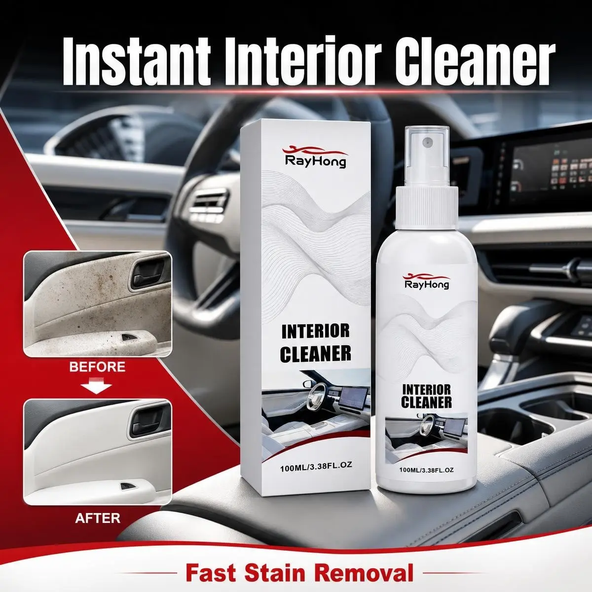 Car Interior Multi-Effect Cleaning Agent, Deeply Cleans Seats and Plastic Interior, Reduces Aging and Dullness, Polishes and Restores Texture, Easy One-Step Car Interior Renovation and Maintenance