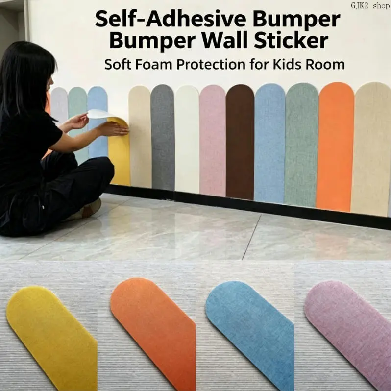 Self‑Adhesive Wall Padding, Soft Anti‑Collision Wall Protector, Linen Texture Wall Sticker for Kids Bedroom Nursery Home Decor