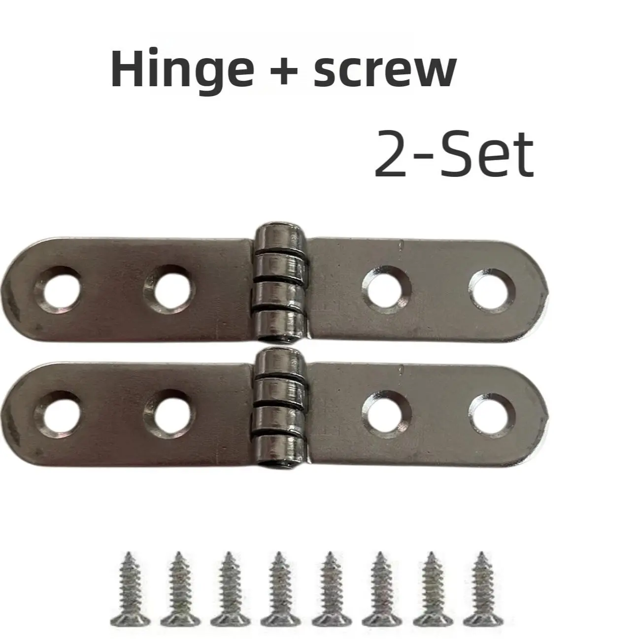 Metal Hinges Sturdy 76x35mm, 2 Pairs with 8 Screws, 1.7mm Thick, Electroplated Rust-Resistant, for Cabinets, Furniture, Toolboxes