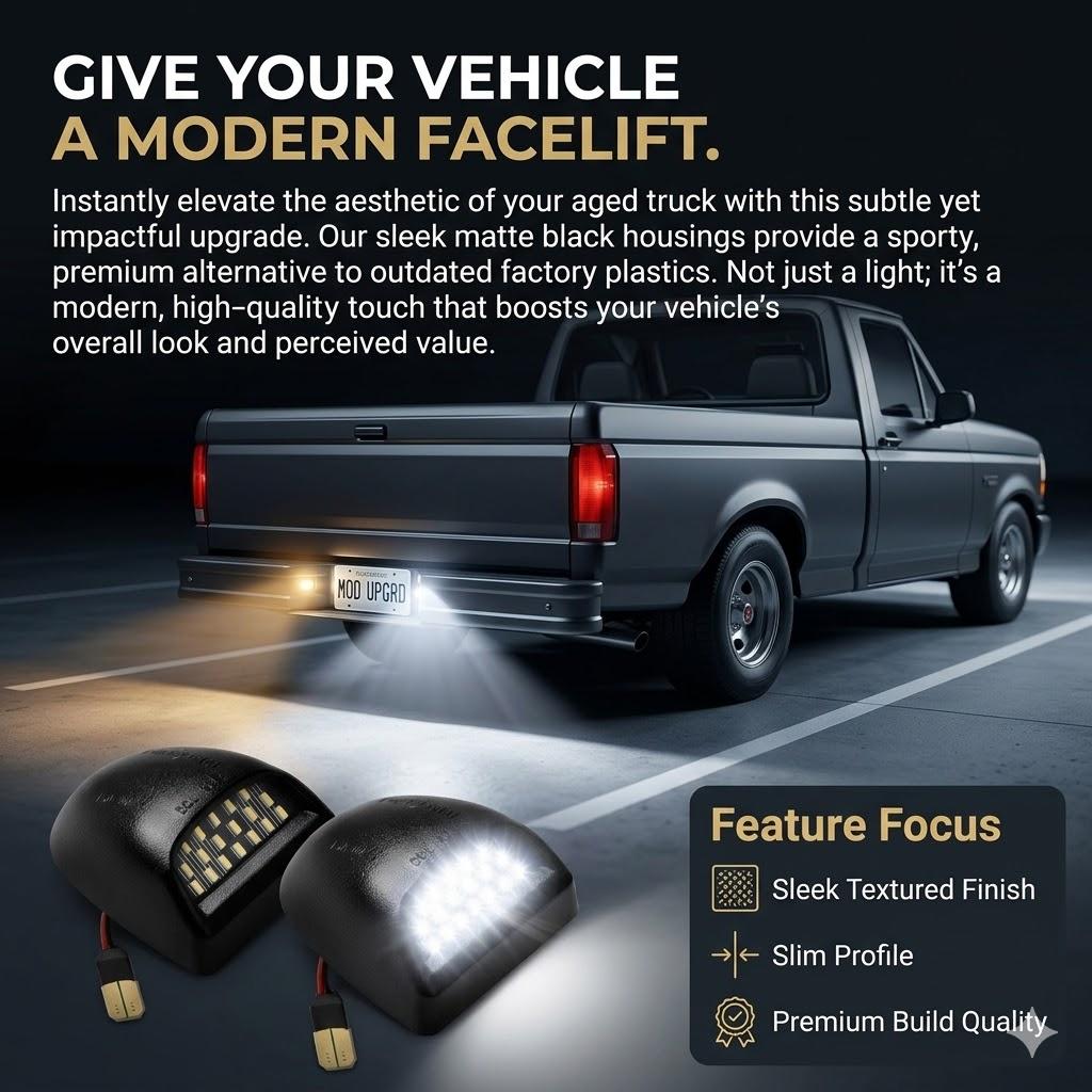 LED License Plate Light Assembly for 1999-2013 Chevy Silverado 1500 2500 3500,GMC Sierra Suburban Tahoe Yukon,Escalade 2Pcs 6000K White Tag Lamp Replacement IP67 Waterproof Plug and Play