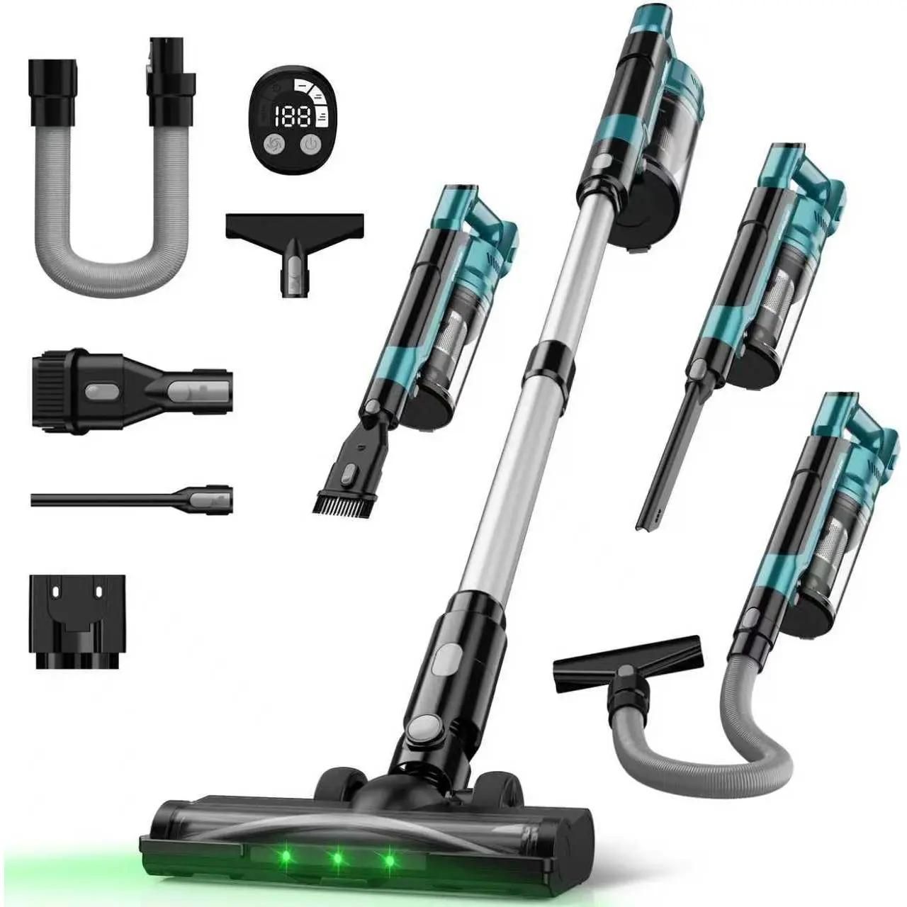 Cordless Stick Vacuum Cleaner (Tool Only) - Makita 18V Compatible, 7-in-1 Lightweight, 35KPA Suction, 350W Brushless Motor, HEPA Filter, 3 Modes for Deep Cleaning Carpet & Floor