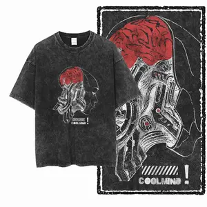 U5 100% Cotton Acid Washed Cool Streetwear Print Unisex T shirt Big size Cool Vintage men tshirt Cool tee shirt for men