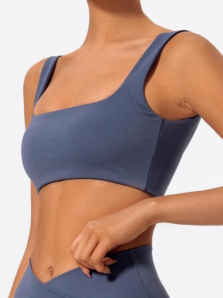 Women's Solid Color Sports Bra, Breathable Comfortable High Stretch Sports Bra, Ladies Sportswear for Indoor Outdoor Wear, Workout Bras