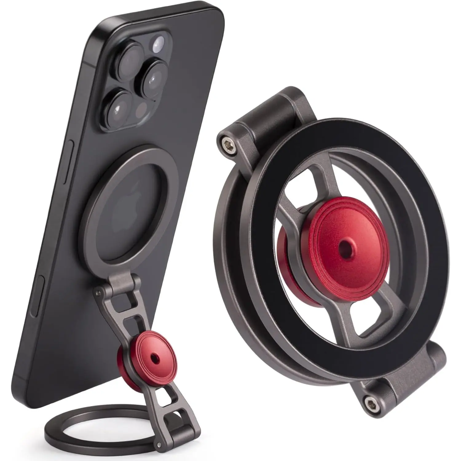 Magnetic Phone Stand & Fidget Spinner Combo– Hands-Free Holder for iPhone 12-17/MagSafe Cases – Dual Magnetic Rings, Strong Adhesion, Stress Relief Accessory for Home/Office/Travel/Gymfidget toys