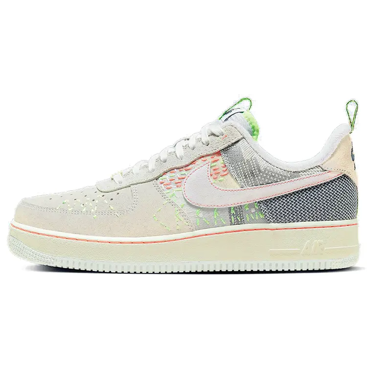 Nike Air Force 1 Sashiko Men's Low-Top Casual Sneakers in White Verifiable, with credentials and supporting global authentication