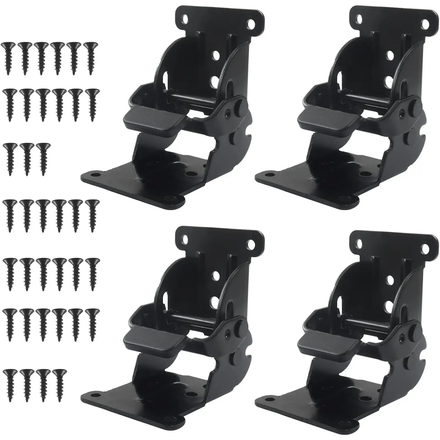 4 Pack Heavy-Duty Folding Brackets, 0°-90°-180° Adjustable Support