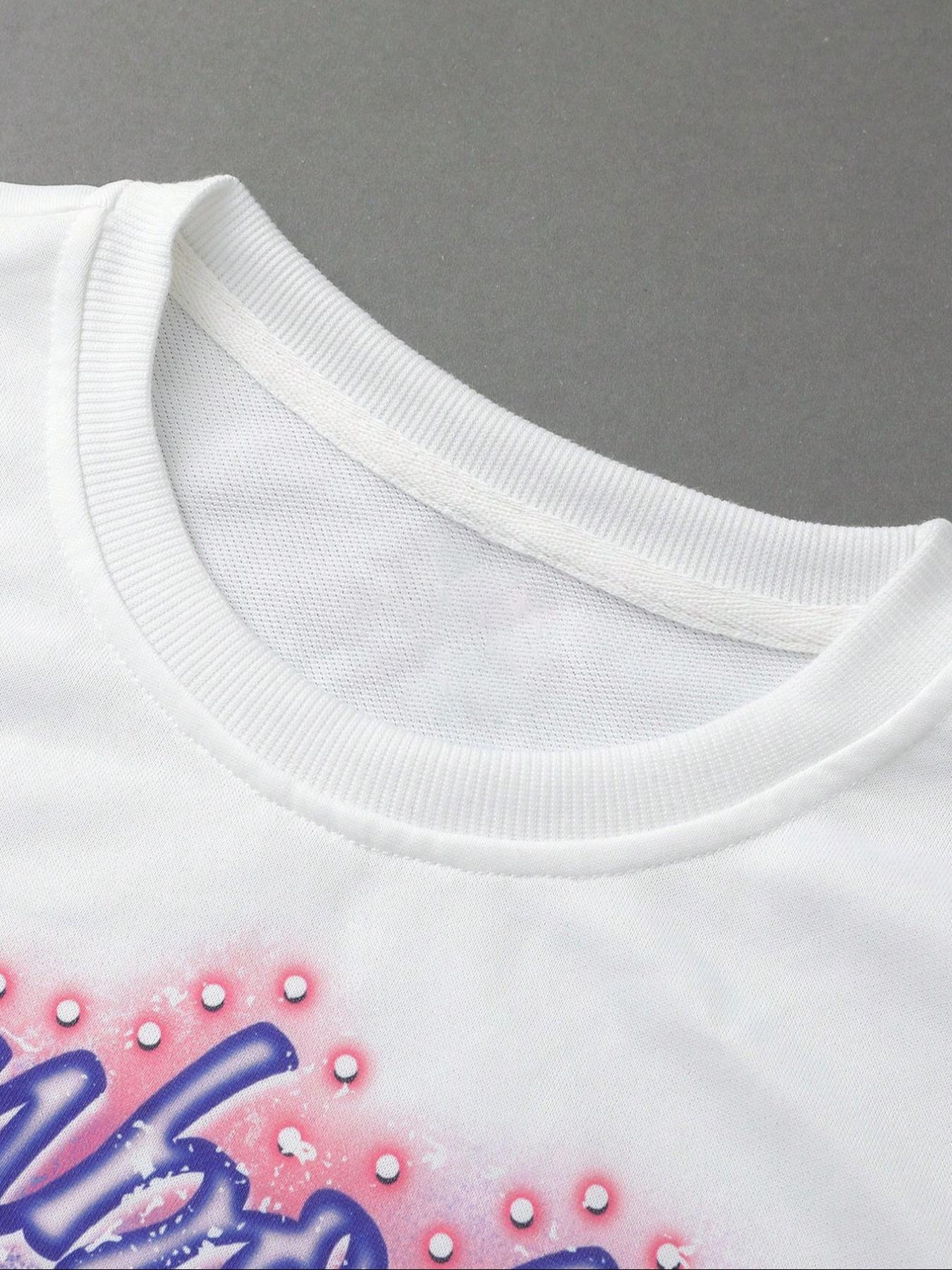 Unisex Streetwear Angel Print Design Sweatshirt, Loose-fitting Casual Long Sleeve Crewneck for Fall & Winter Fashion