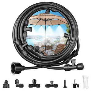 30FT Misters for Outside Patio Misters for Cooling (22 Mist Nozzles) Outdoor Water Patio Hose Greenhouse Mister System Outside Mist Backyard Trampoline for Waterpark Watering Misters for Cooling