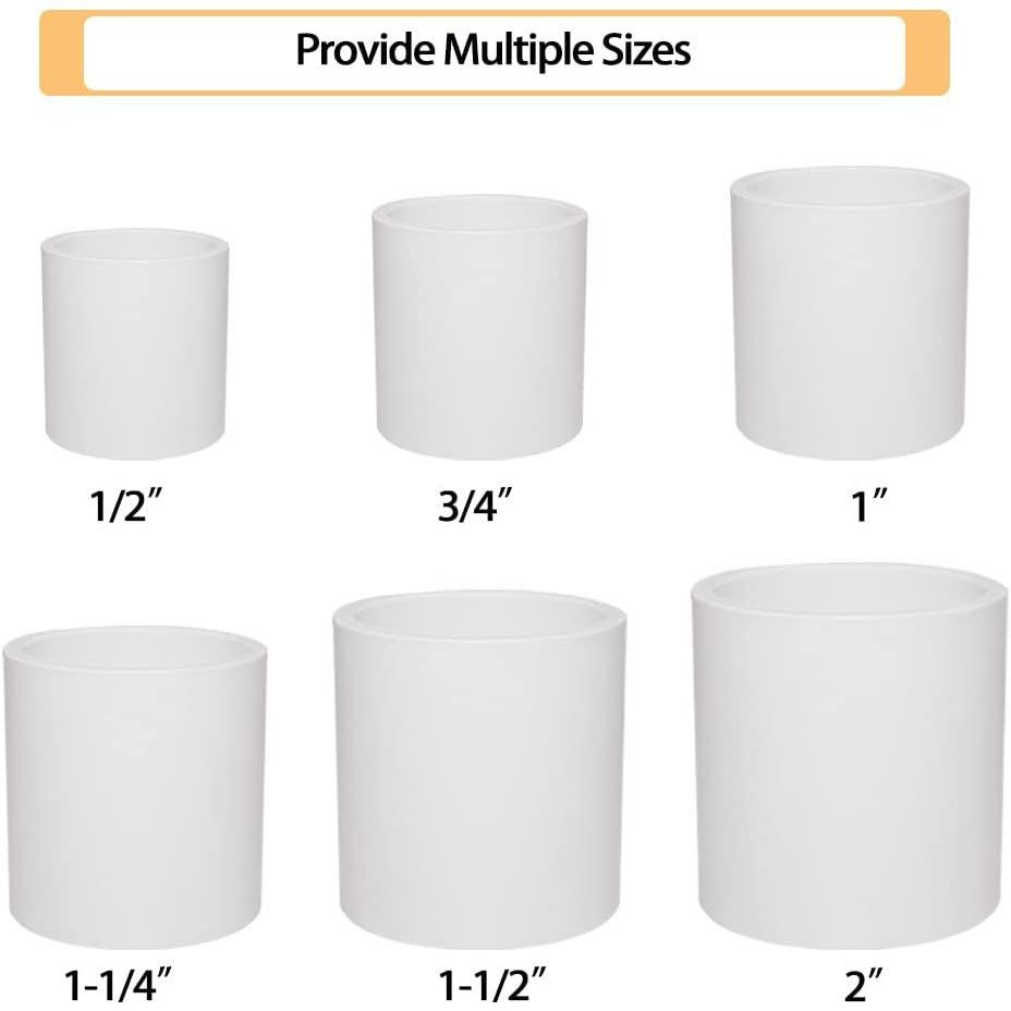 5 count 2" PVC Pipe Fitting Coupling Connector Adapter Pipe Fitting Slip (Socket x Socket) Schedule 40 White Color