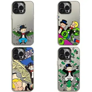 Funny Rich Uncle Pennybags Money Rain Glossy Phone Case For IPhone 17-11, Pro Max, Pro Plus, and Samsung S26-23 Safety Two-In-One Case Protection Safety Case