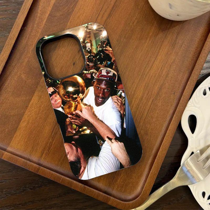 2-in-1 Jordan-Themed Phone Case with Integrated Screen Protector — Compatible with iPhone 12, 13, 14, 15, 16, 17 Series. Glossy, Shockproof, and Non-Yellowing Design — Ideal for Gifting.