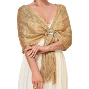 Aukmla Shawls and Wraps for Evening Dresses Party Scarf with Crystal Buckle Weddings Accessories for Bride and Bridesmaids