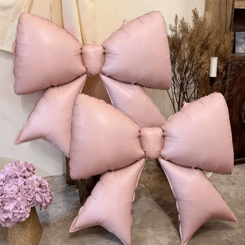 2Pcs large pink bow balloons | 38.58 inches, perfect for weddings, engagements, Valentine's Day, birthdays, anniversaries, Mother's Day - aluminum foil material, suitable for multiple occasions.