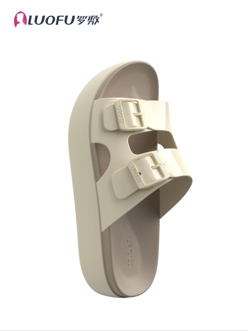 Women's Fashionable Colorblock Double Buckle Design Slides, Casual Comfortable Flat Sandals for Summer, Lightweight Breathable Shoes for Outdoor Activities, Footwear, Slippers for Women