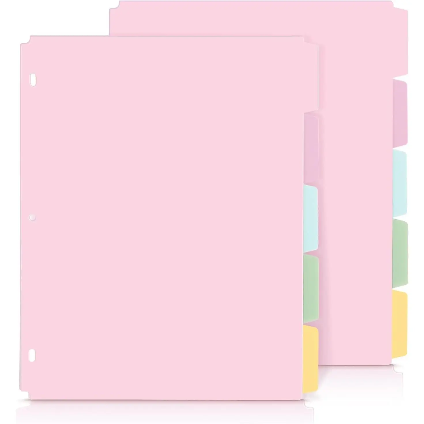 Binder Dividers with Tabs, 5 Tab Dividers, Pack of 2 Sets, 10 Dividers for 3 Ring Binder, Binder Dividers with Write  Tabs for School Office