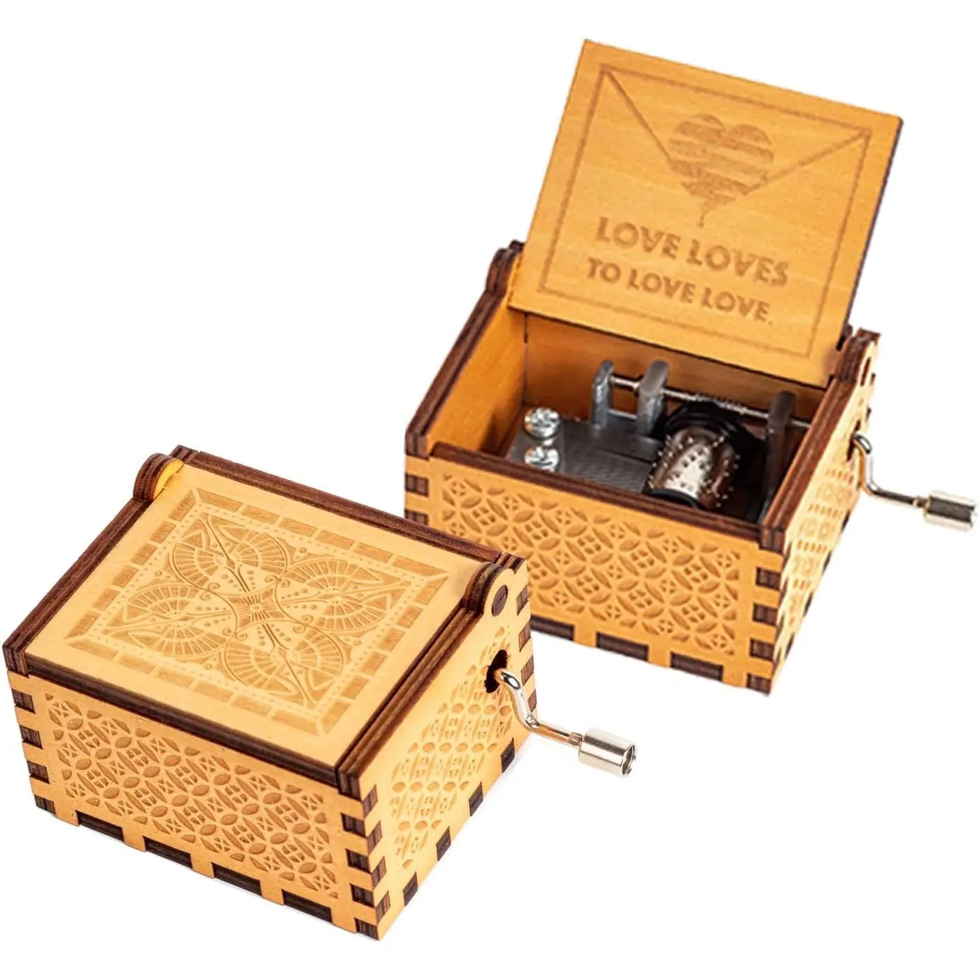 You are My Sunshine   Box, Antique Wooden Engraved Musical Boxes Case for Love, Gifts for Lover, Boyfriend, Girlfriend, Husband, Wife  Birthday/Christmas/Valentine's Day (Orignal-Letter)