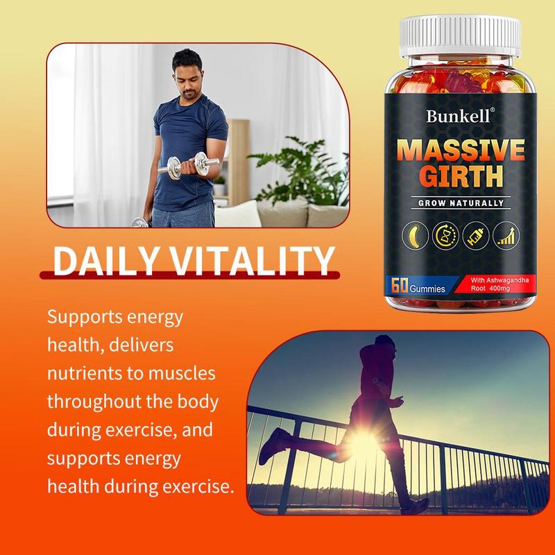 Bunkell men's Health Supplement, Supports energy, endurance, and vitality, 30/60 Capsules