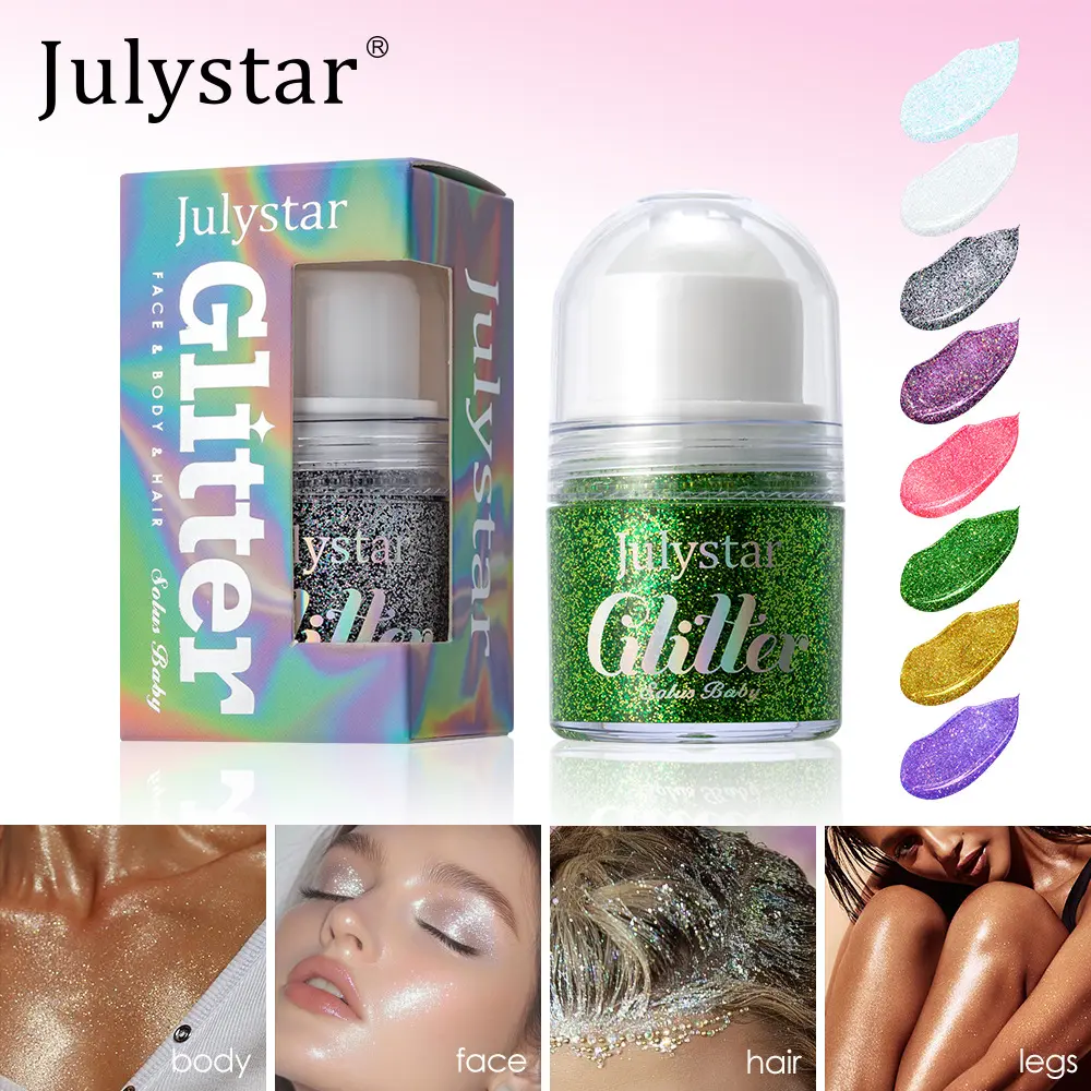 8 Color Glitter Jelly Eyeshadow, Body Face Flash Powder, Bright Makeup for Stage Parties, Sparkling Cosmetics for Events