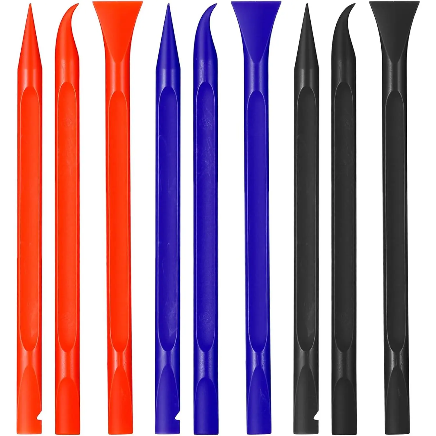 9-Count Plastic Compact Automotive Detailing Picks Set - Non-Scratch Cleaning Scrapers for Vehicle Maintenance, Scrapes Labels, Kitchen Surfaces