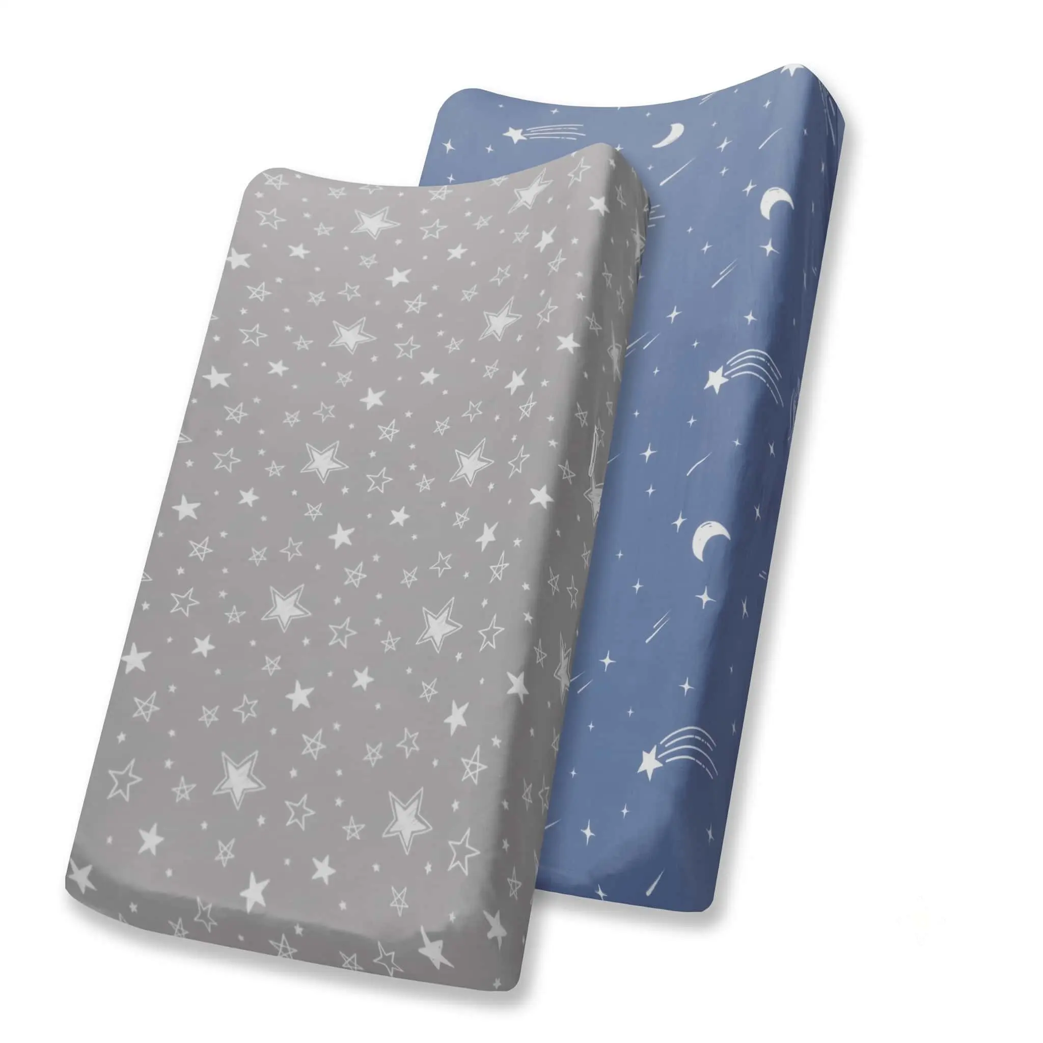 2 Pack Changing Pad Covers for Newborn Girls or Boys, Silky Soft Changing Table Cover, Breathable Baby Nursery Diaper Chang Pad Sheets