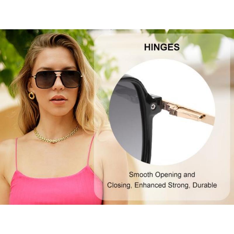 SOJOS Sunglasses for Women Men Square Retro Polarized Lens Trendy Aviator 90s Shades.