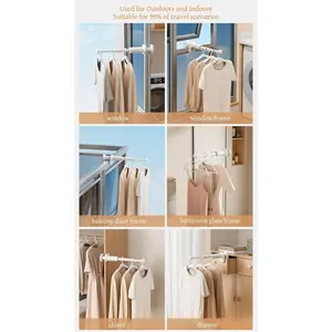 2-Pack Mini Portable Telescopic Travel Clothes Drying Rack - Collapsible Clothes Dryer for Cruise RV Dorm Apartment Hotel Door Laundry