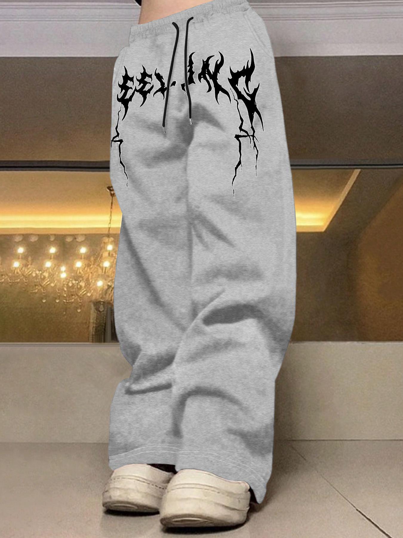 Unisex Men's Lightning Print Drawstring Waist Sweatpants, Casual Regular Fit Pocket Jogger Pants, Casual Streetwear Trousers, Casual Street Trousers for Daily Wear, Fashion Men's Bottoms for All Seasons, Casual Comfy Trouser