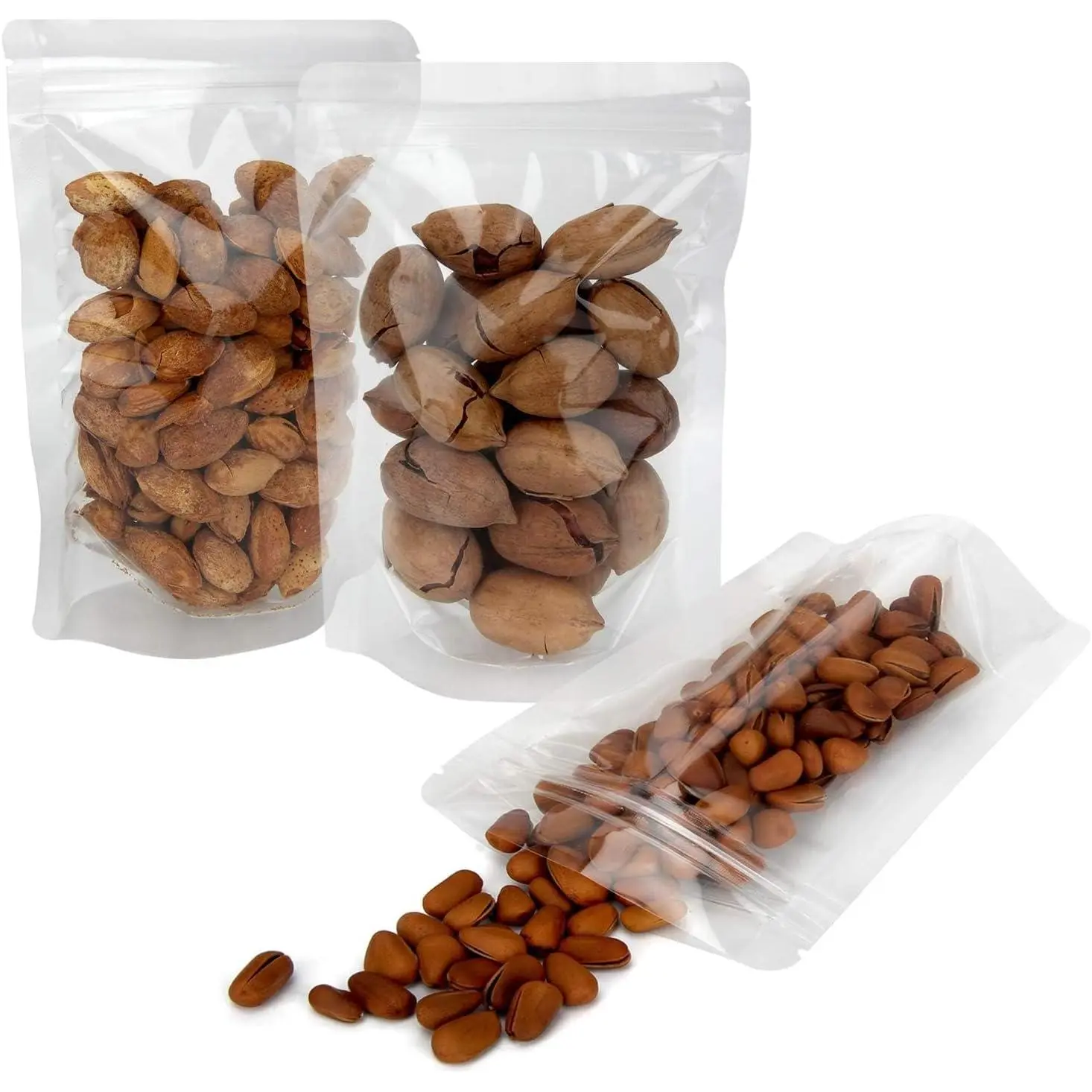 50 Pack Clear Resealable Bags for Small Business (3.9 X 5.9 Inches) | Heat Sealable Zipper Stand Up Pouch Bags with  Notches for Multipurpose Packaging