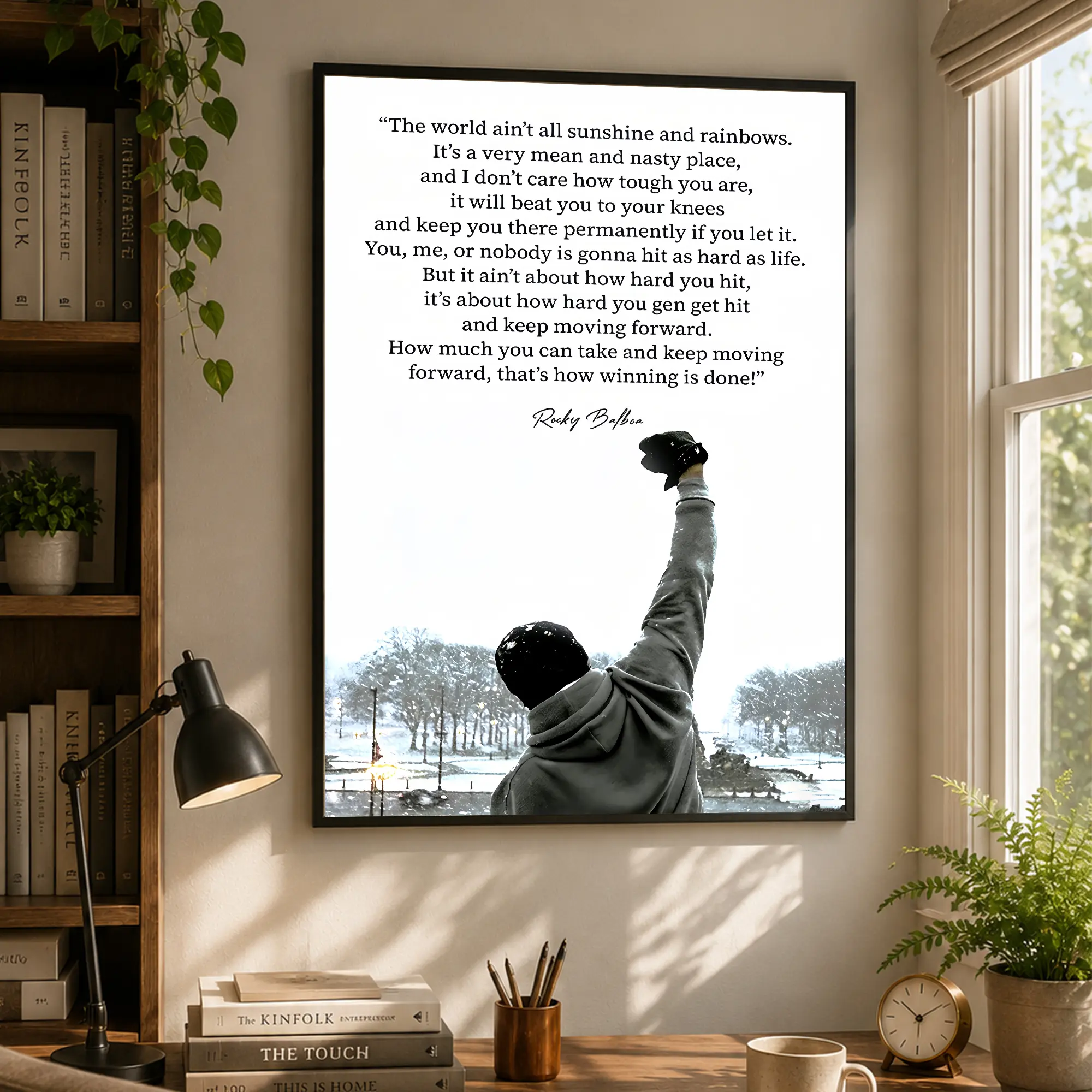 Rocky Balboa Motivational Sports Boxing Poster - Vintage Movie Classic Graphic Prints, Creative Wall Art Decoration, Gym & Man Cave Decor, Bedroom Pictures Wall Decor Gift for Him