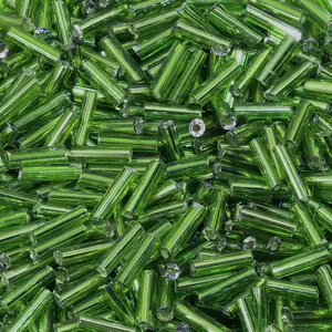 Glass Bugle Beads  1100 count /50g Mini Long Tube Seed Beads 2x6mm Small Craft Loose Spacer Beads for Earring Bracelets Necklace  Beads  Making (Dark Green)