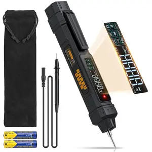 2-in-1 pen-type digital multimeter, non-contact voltage tester, 6000-count smart multimeter with LCD display, used for measuring AC/DC voltage, resistance, diode continuity, capacitance, and frequency