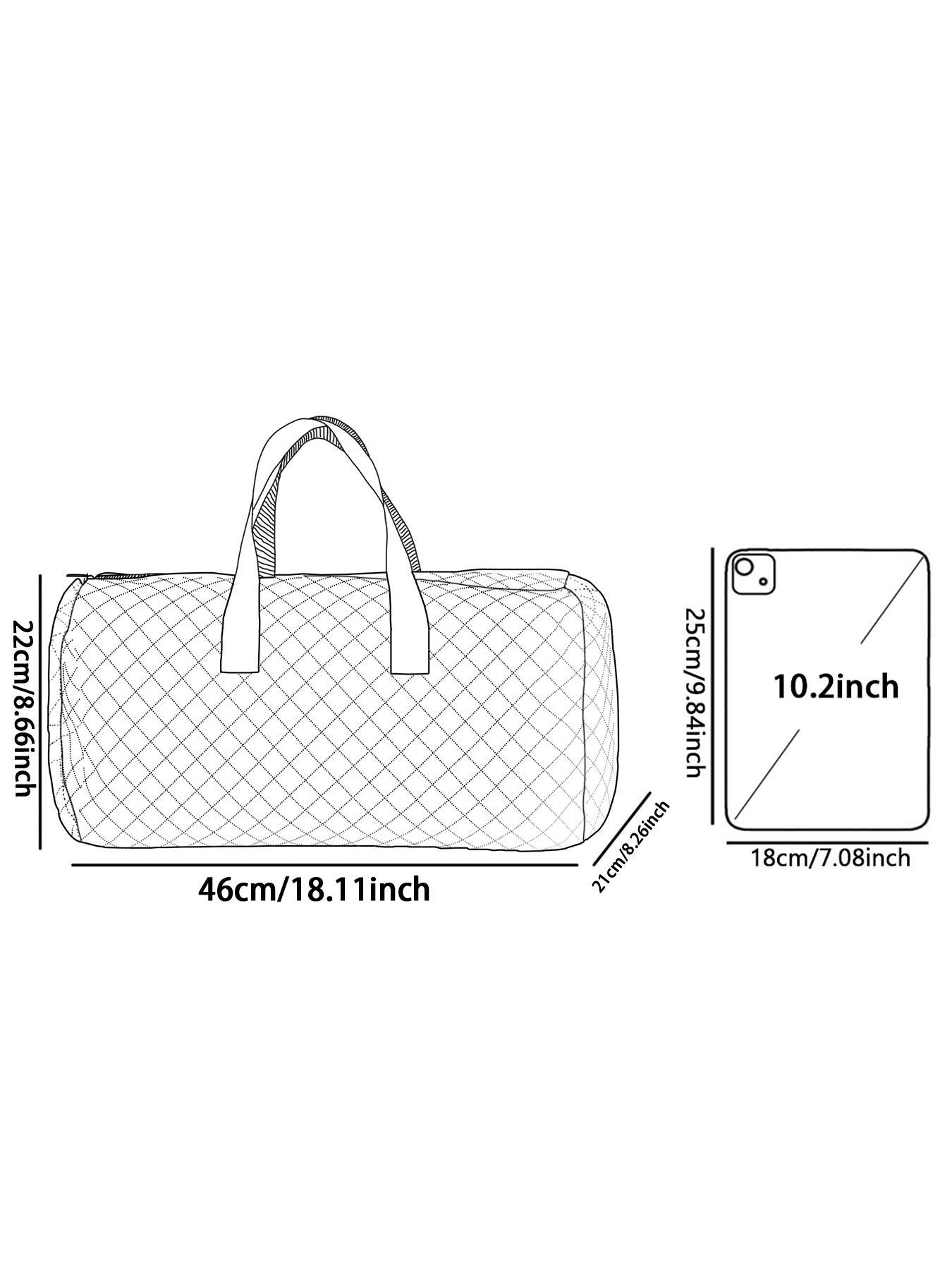 2025 New Style Quilted Bow Pattern Duffle Bag, Large Capacity Travel Bag, Portable Overnight Bag with Shoe Storage, Travel Lightweight Bag, Travel Bag for Women & Girls, Travel Duffels, Carry On Luggage