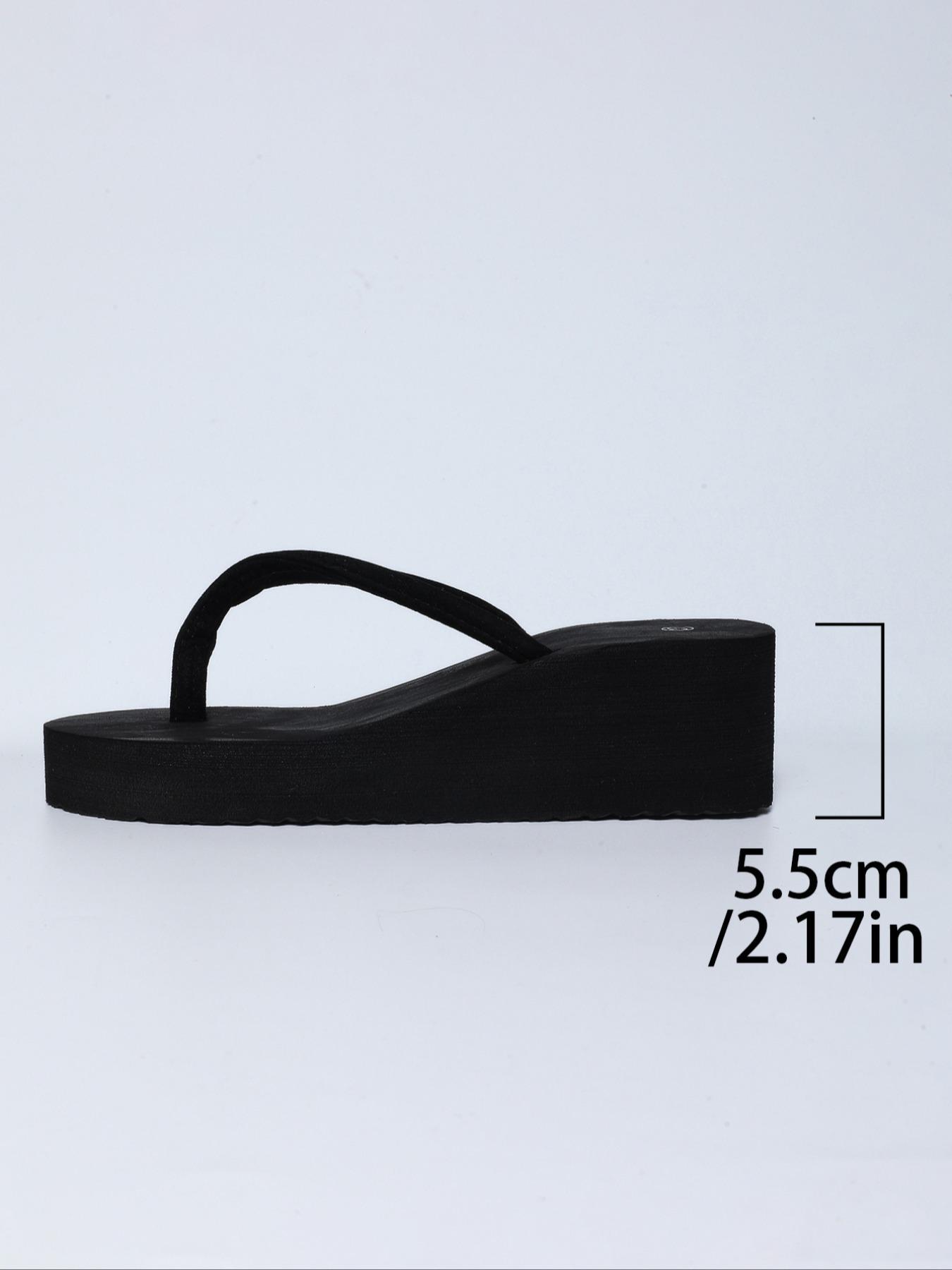 Women's Simple Solid Color Thong Sandals, Lightweight Thick Rubber Sole Beach Vacation Casual Shoes, Comfortable Fashion Outdoor Slip-On Slippers