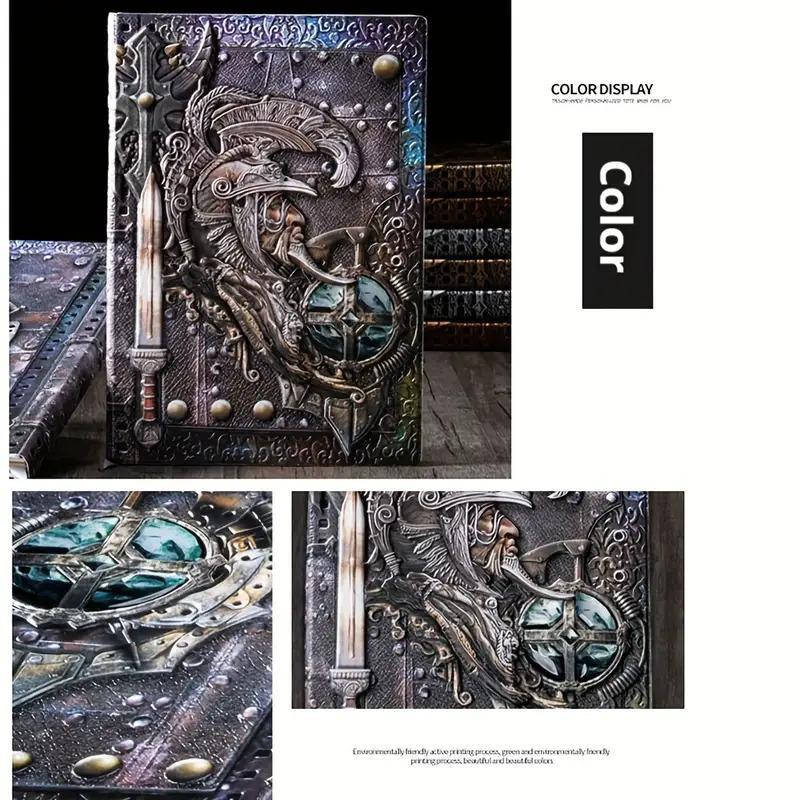 Vintage Embossed Leather Journal - A5 Retro Hardcover Notebook , Ideal for Writing, Diary, Business