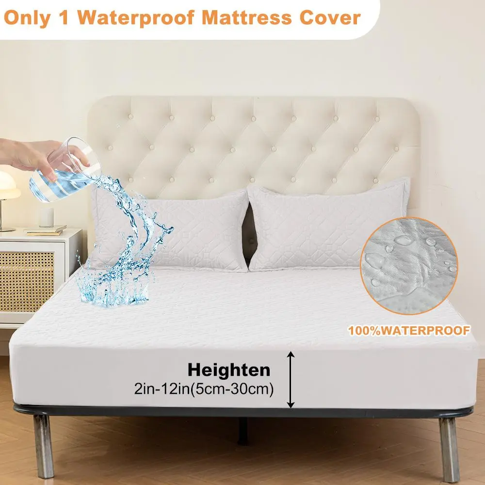 Lavishicover Soft Cooling Waterproof Mattress Cover, 1-Count Deep Pocket Bedding Sheet Protector for Bedroom, Hotel, Soft Mattress Protector