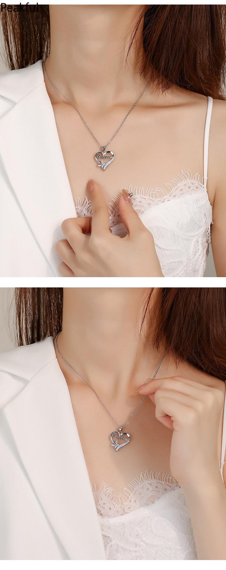 Mother's Day Themed Necklace — "Mama" Letter Pendant Stainless Steel Necklace: An Exquisite Jewelry Gift Crafted Especially for Women