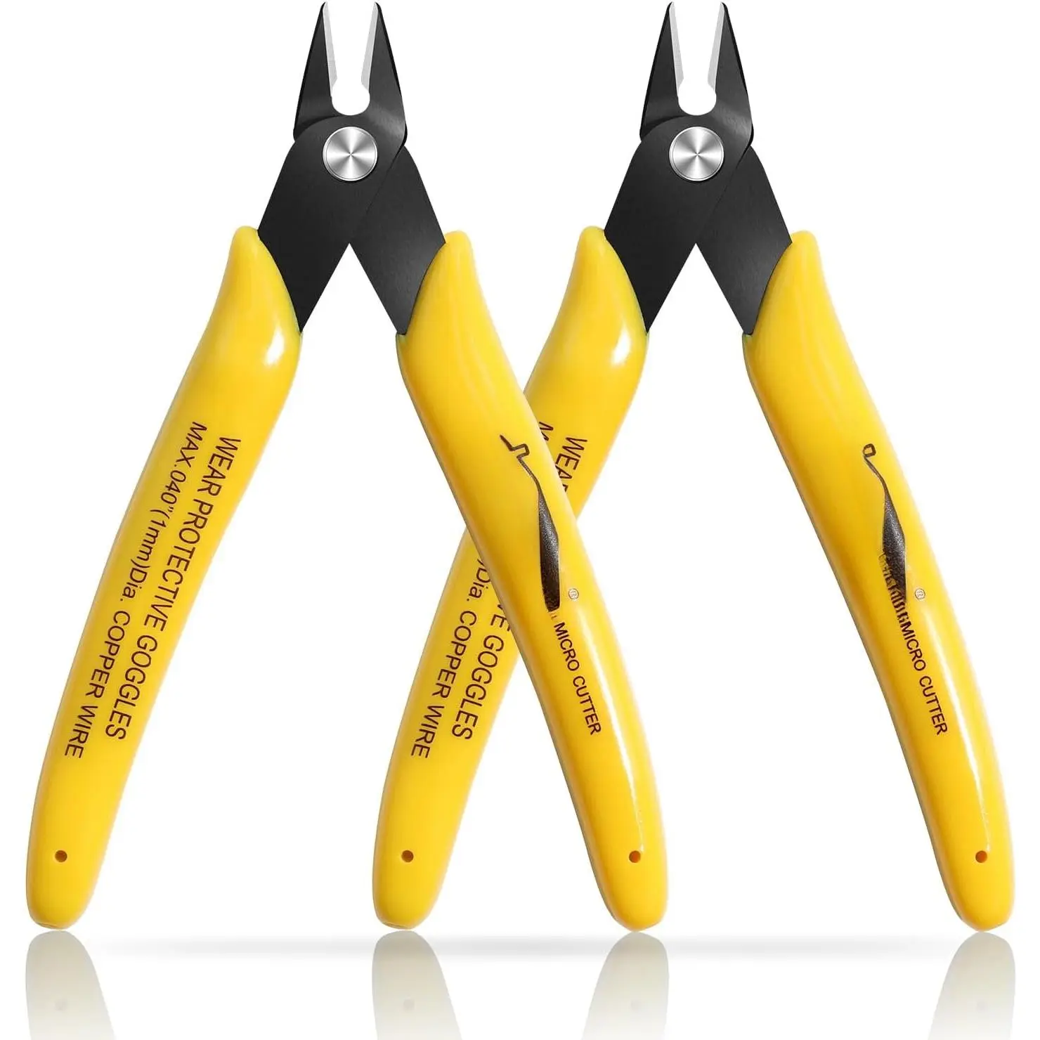 2 Pack Flush Cutters Small Wire  Flush Cut Snips Side  | Precision  Pliers, Mini Model Diagonal Sprue  Nippers for  Making, Plastic Model, Zip Ties, Electronics