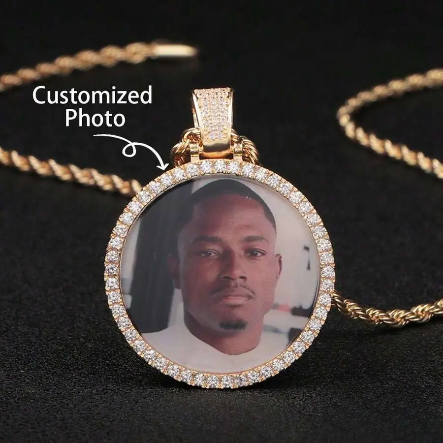 Customized Personalized Circular Color Photo Necklace, Mother's Day, Valentine's Day, Graduation Ceremonies, Christmas, High-End Family Gifts